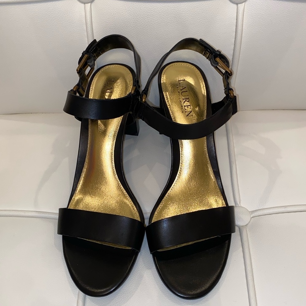 Lauren Ralph Lauren size 10 black heel sandals